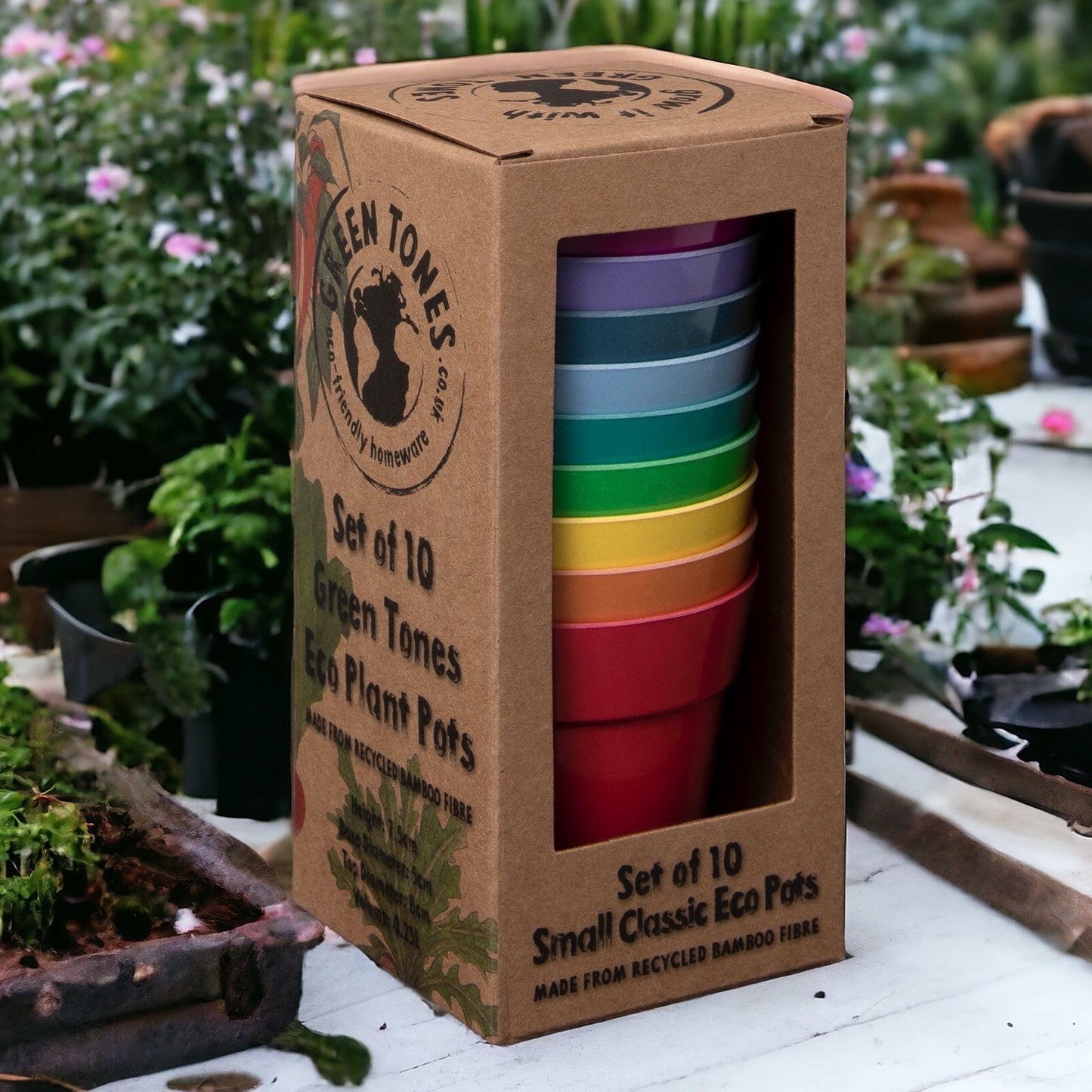 Round Eco Pot Rainbow Set / Christmas Gardening Gift